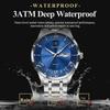 POEDAGAR Luxury Man Clock Waterproof Luminous Week Date Fashion Men's Wristwatch Stainless Steel Business Quartz Watches For Men