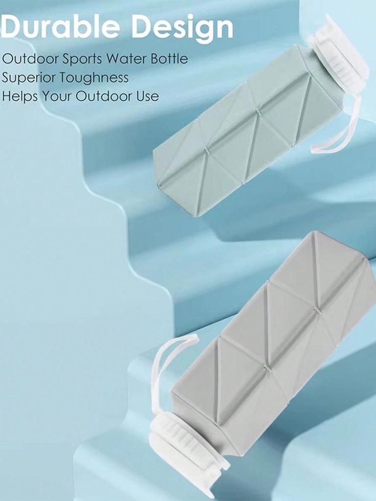 620ml Foldableable Water Bottle Cup with Straw Lid, Leak-Proof Bpa, Free Silicone Foldableable Water Bottle, Suitable for Travel, Gym, Camping, Sports