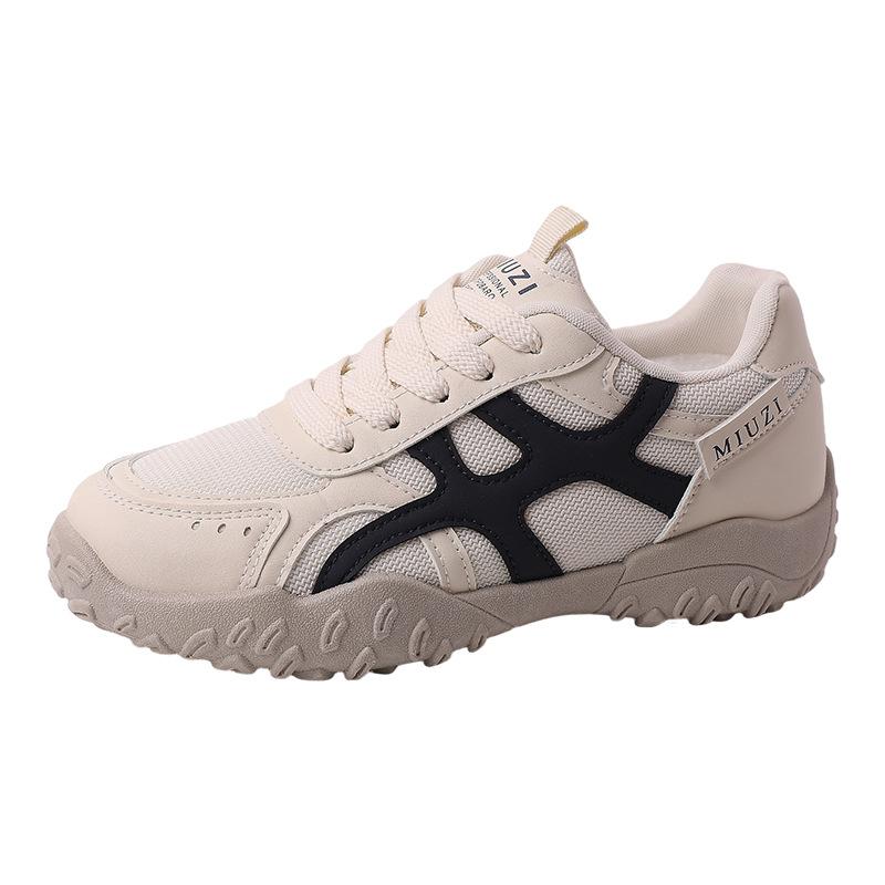 Fashion Retro Summer Color Matching Lace-up Comfortable Sports Moral Training Shoes Women's Autumn Lightweight and Versatile Forrest Gump Shoes Mesh