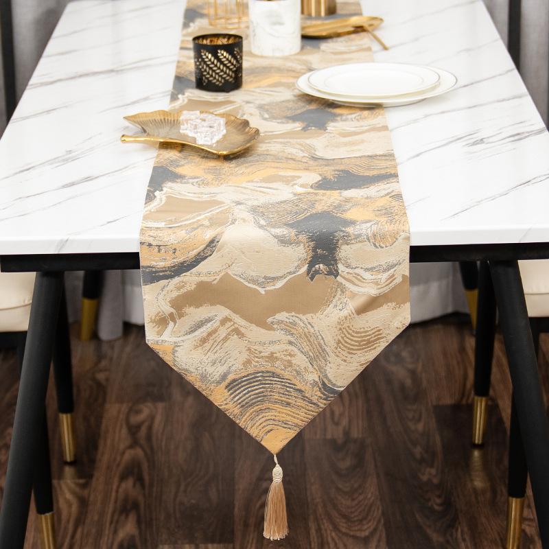 New Chinese-style Tablecloth Vintage Table Runner Tassel Decoration Luxury Home Table Cloth TV Cabinet Doilies Table Decoration