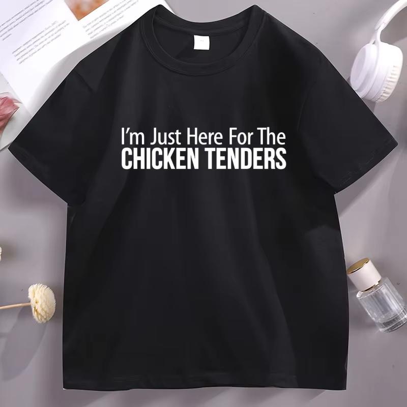 Im Just Here for The Chicken Tenders TShirt Golf Unisex Women Short Sleeve Tshirt Humor Round Neck Tee Shirt Streetwear Tops