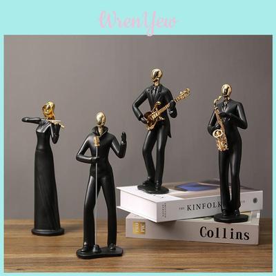 Elegant Resin Musician Statue Collection For Tv Cabinet Or Bookshelf Display