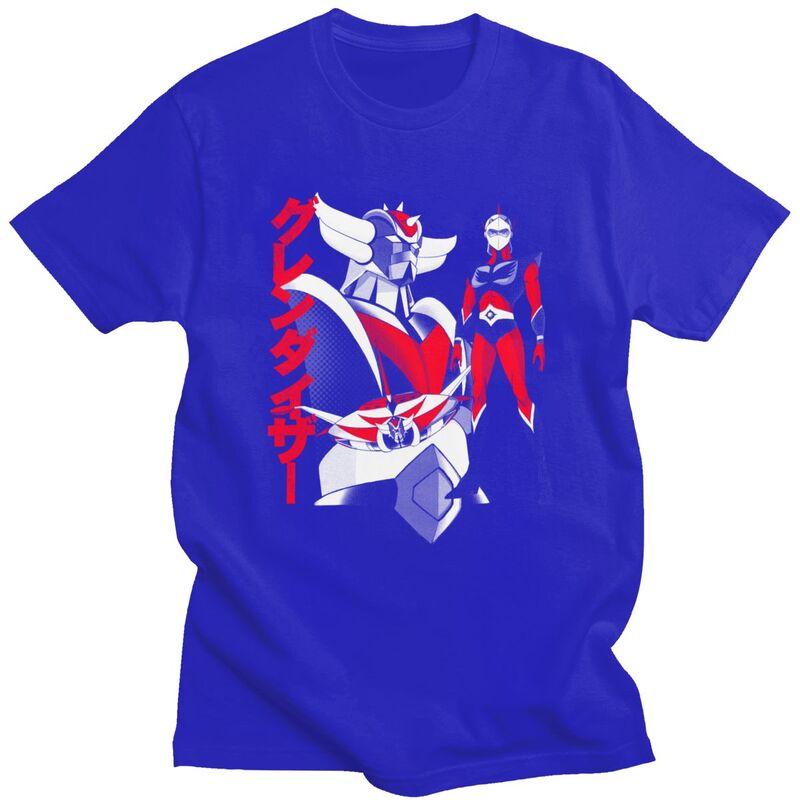 Custom Goldorak Gurendaiza T Shirts for Men Pure Cotton Tee Tops Anime Ufo Robot Goldrake Tshirts ShortSleeve Tshirt Clothes