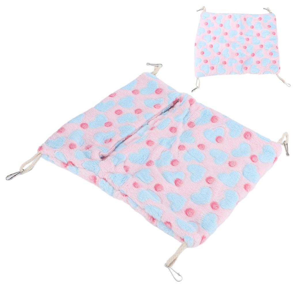 Small Pet Hammock Warm Envelope Style Hanging Bed Cage with Hooks for Hamsters Rabbits