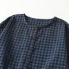 Spring and Summer Women's Checkered Long Sleeved Loose Casual Long Dress