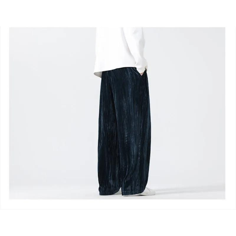 High Weight Casual Pants Velvet Loose Trousers Autumn and Winter New Chinese Style Men's