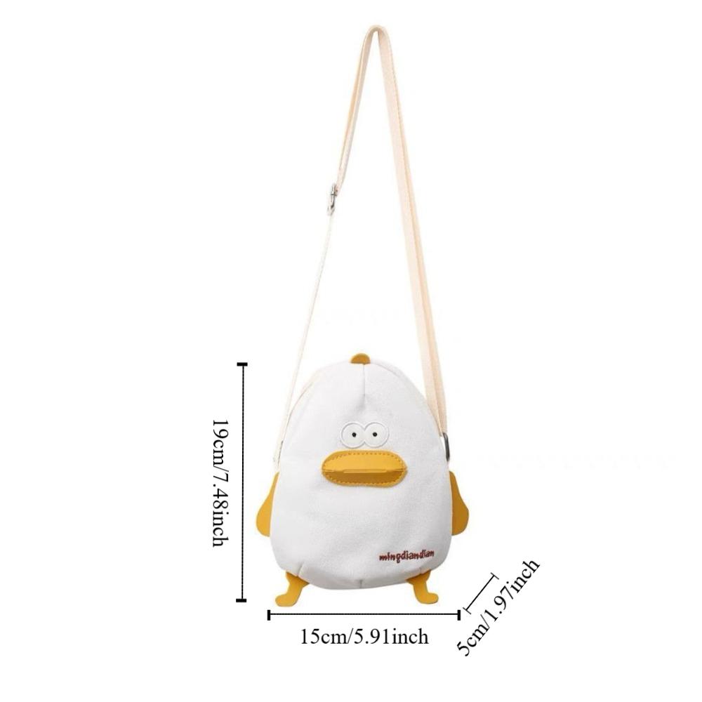 Korean Style Funny Chick Crossbody Bag Canvas Cute Handbag Creative Small Messenger Bag  Women