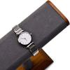 Elegant Jewelry Showcase With Walnut Frame And Velvets Texture Flat Tube Design Display Stand Organiser