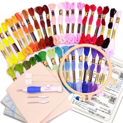 CHURACY Punch Needle Kit Beginner Set Embroidery Kit with Video Japanese Instruction Manual Needle Punch Free Stitching Needle (Snow WhiteRabbit)