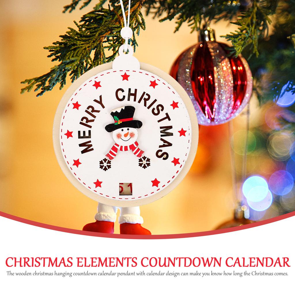 Christmas Countdown Calendar Wooden Hanging Xmas Advent Calendar Pendant Wall Decor Christmas Tree Decoration Holiday Party