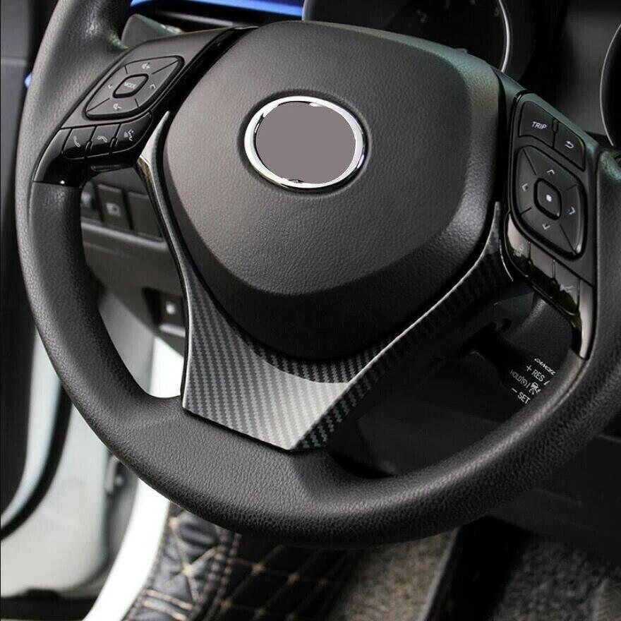 ABS Carbon Fiber Pattern for Toyota CHR C-HR 2016-2018 Car Steering Wheel Button Frame Cover Trim Interior Accessories