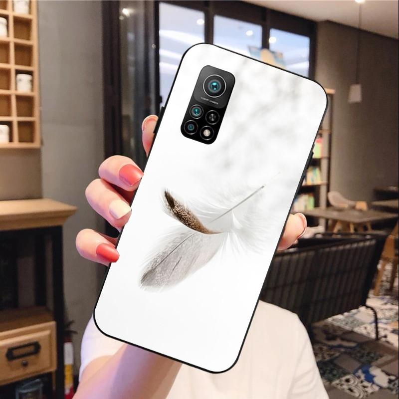 Magic Feather Phone Case For Xiaomi 12 11T 10 9 Redmi Note 11 10 10S Pro Redmi 9 9A 8 Black PC Glass Phone Cover