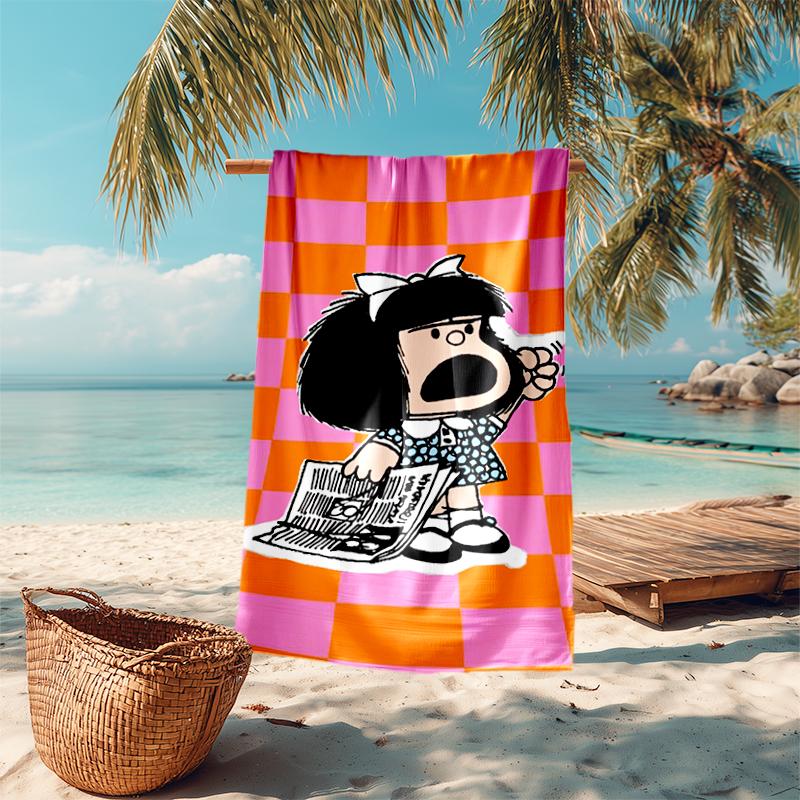Mafalda Beach Towel Outdoor Camping Beach Towel for Vacation Swim Outdoor Pool Absorbent Bath Towel