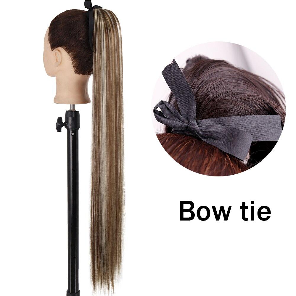 XINRAN Peluca de Cola de Caballo Recta Super Larga para Mujer Colorida Lazo Velcro Extensiones de Cabello Sintético Resistente al Calor Cola de Caballo