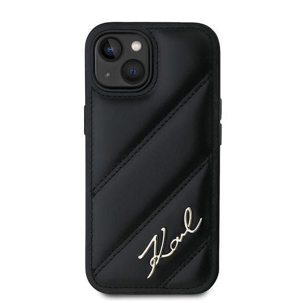 Karl Lagerfeld Klhcp14Spqdsmgk Iphone14 / 15 / 13 6.1 Czarny/Black Hardcase Diagonal Quilted Script
