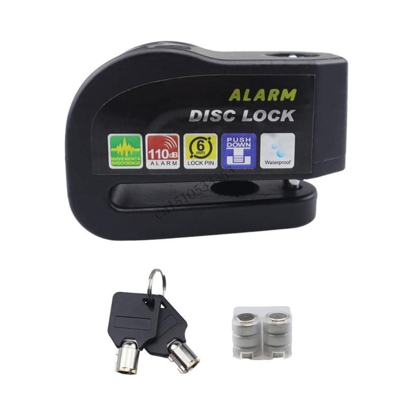 090E Aluminum Security Anti-theft Lock Disc Brake Lock Alarm Waterproof Brake Lock Motorcycle Wheel Disc Lock Bike Wheel Lock
