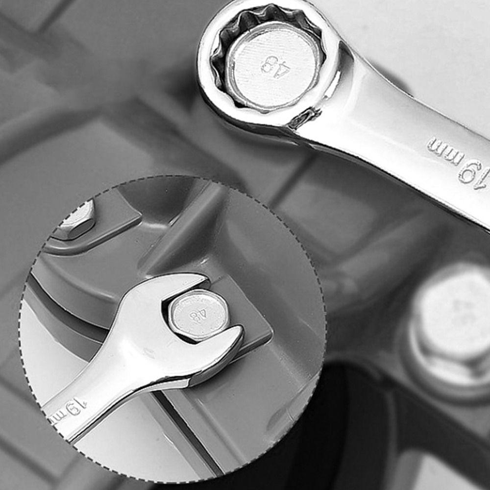 1Pcs New Metric Ratchet Wrench 6-23mm Reversible Ratcheting Spanner Universal Nut Hand Tool Car Bicycle Repair Tool