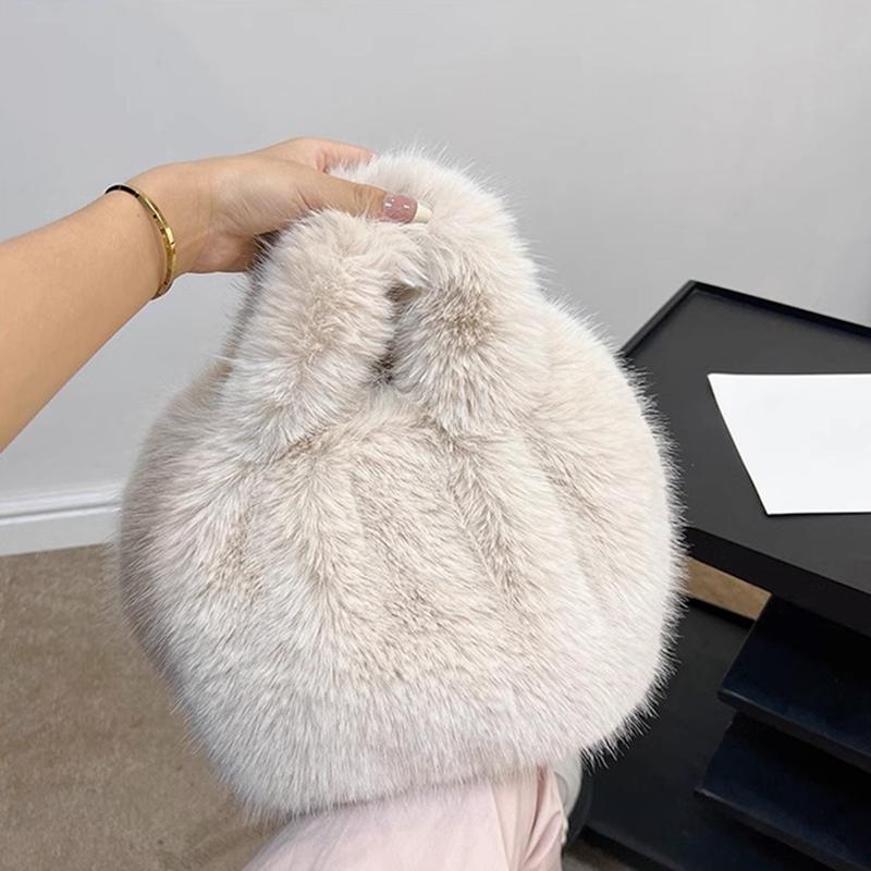 Fashion Cute Soft Plush Bag For Women Girls Luxury Fluffy Tote Bag Versatile Exquisite Autumn Winter Fur Shoulder Handbag Gifts