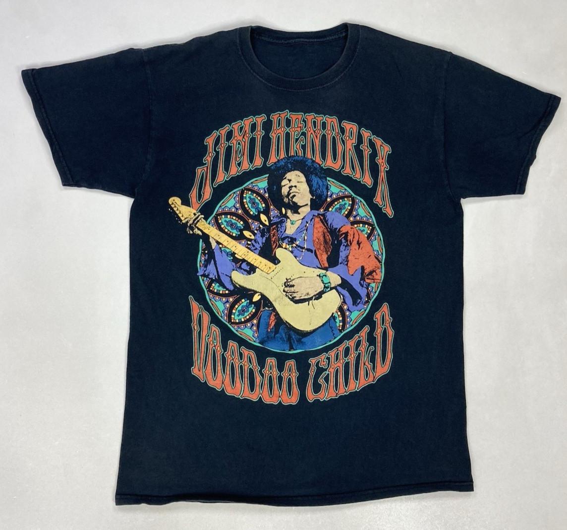 Jimi Hendrix Voodoo Child Graphic T-shirt Men Slim Fir Medium Black Music Merch XXL