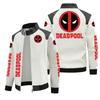 [European size velvet] DEADPOOL punisher car logo leather jacket large size printed autumn and winter jacket pu high-end men's clip