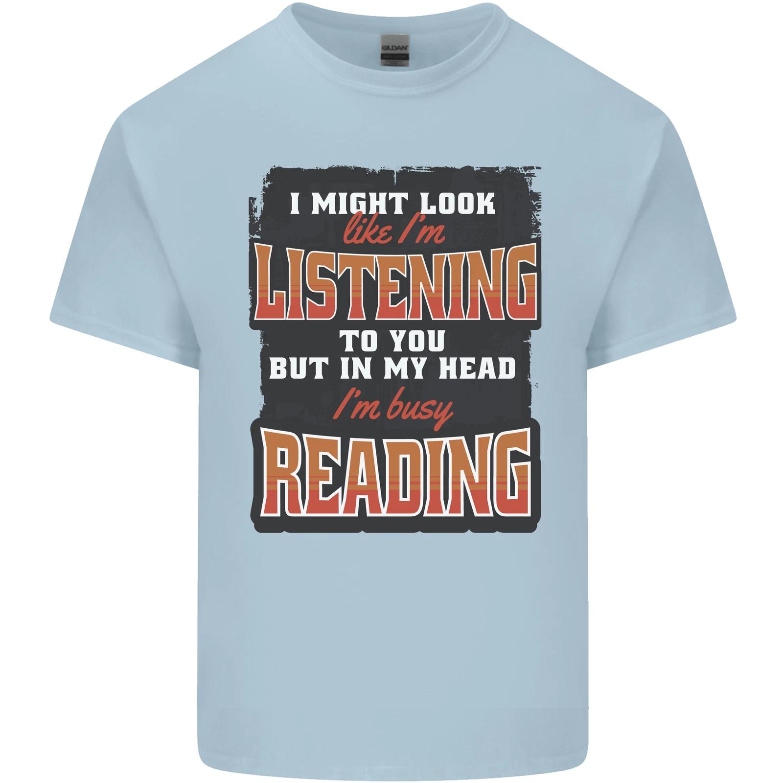 In My Head I m Busy Reading Bookworm Kids T-Shirt Childrens L