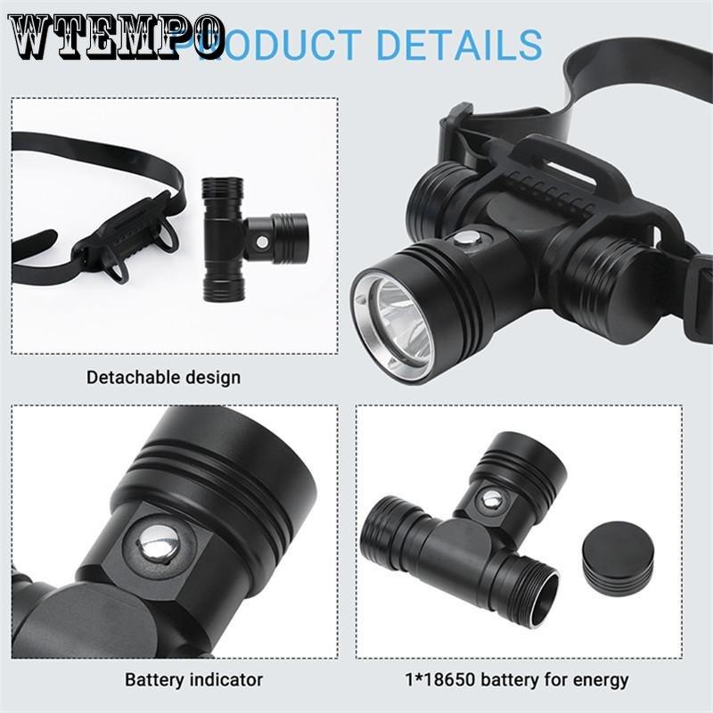 Dykkerhodelykt 20-40 meter Vanntett undervannshodelykt L2 Led hodelykt