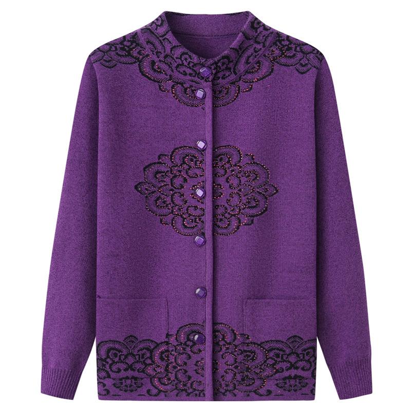 Babiččin pletený kardigan: Útulný sametový svetr na jaro, podzim a zimu