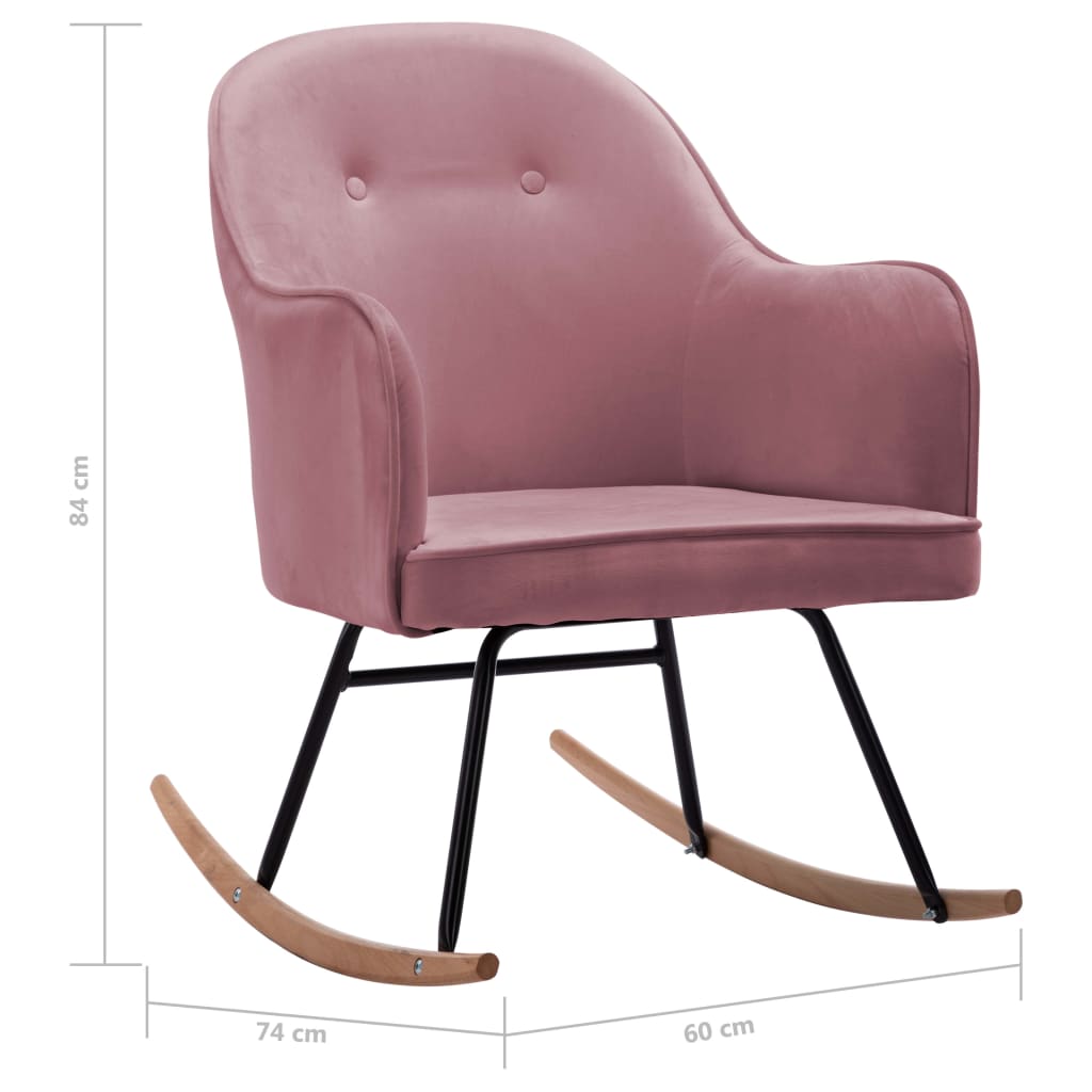 Rocking Chair Pink Velvet
