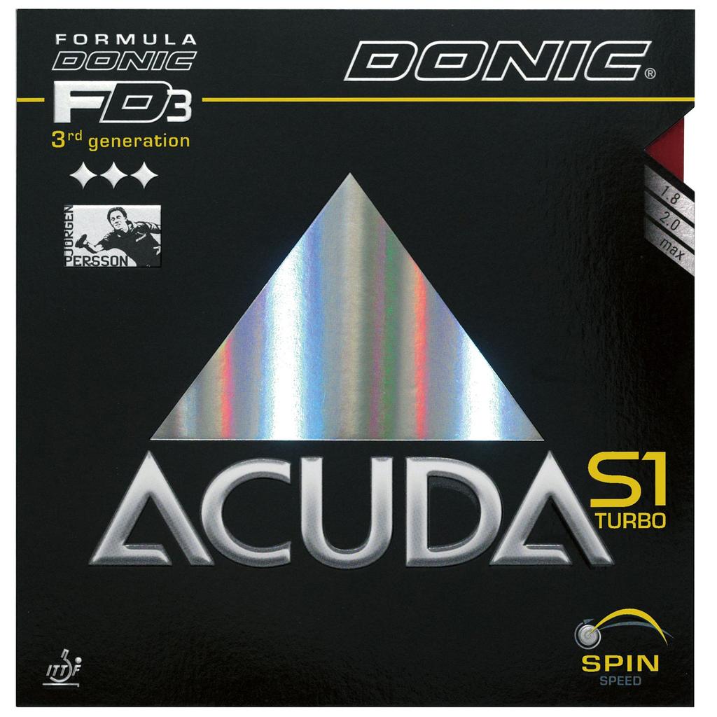 DONIC Acuda S1 Turbo Table Tennis MAX AL062 Rubber, Red,