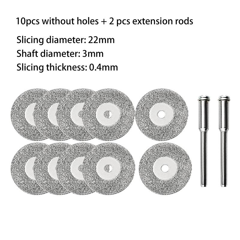 12pcs 22mm Cutting Disc 3mm Grinding Wheel Mandrel For Metal Cutting Rotary Tool Electric Grinder Parts