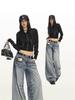 2025 Autumn Seamless 3D Wide-Leg Denim Jeans