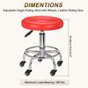 PATIKIL Rolling Desk Stool with PU Leather Round Rolling Desk Stool for Beauty and Office Red Height-Adjustable Casters, Tattoo, Massage, Salon, Spa,