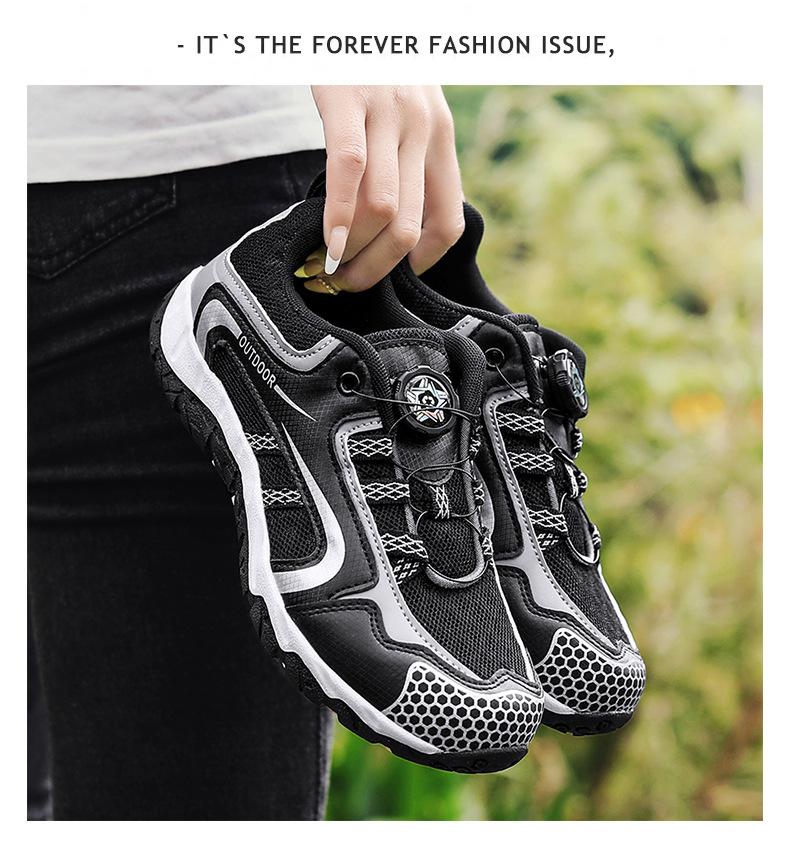 Women's Hiking Shoes Breathable Knob Lacing Hiking Sneakers Outdoor Walking Shoes