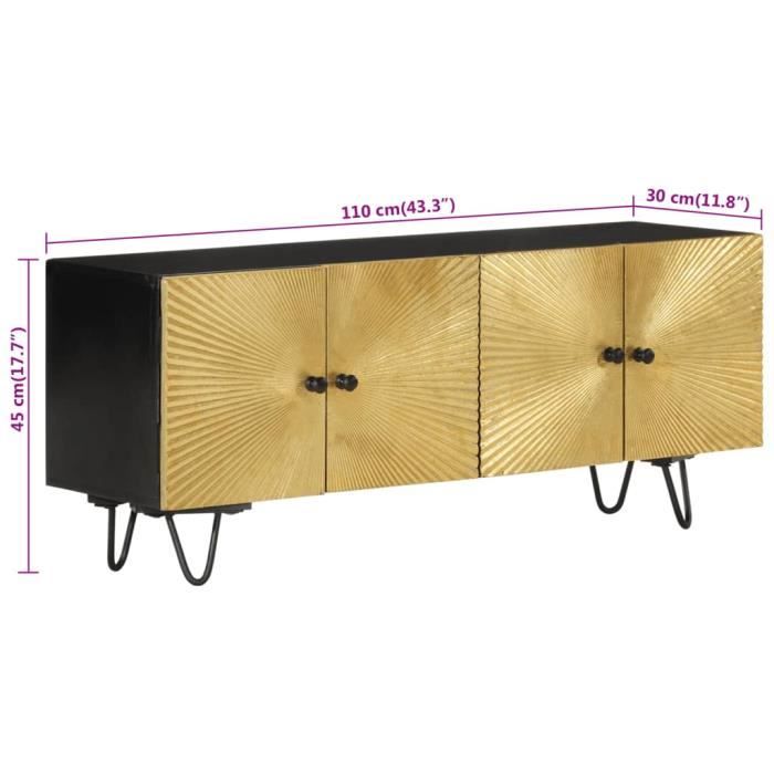 VidaXL Meuble TV 110x30x45 cm bois massif de manguier 351625