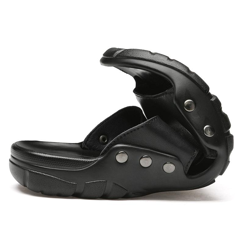 Plus Size 37-50 Genuine Leather Men Slippers Summer Flat Man Shoes Breathable Beach Slipper Flip Flops Mens Slippers Male Slides