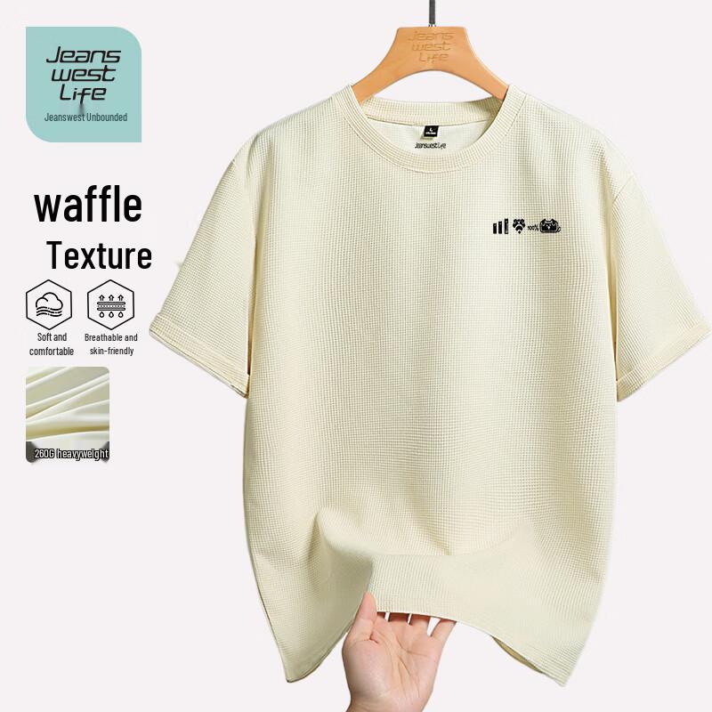 

Jeanswest Life Men s Waffle Knit Drop-Shoulder Short Sleeve T-Shirt 3XL