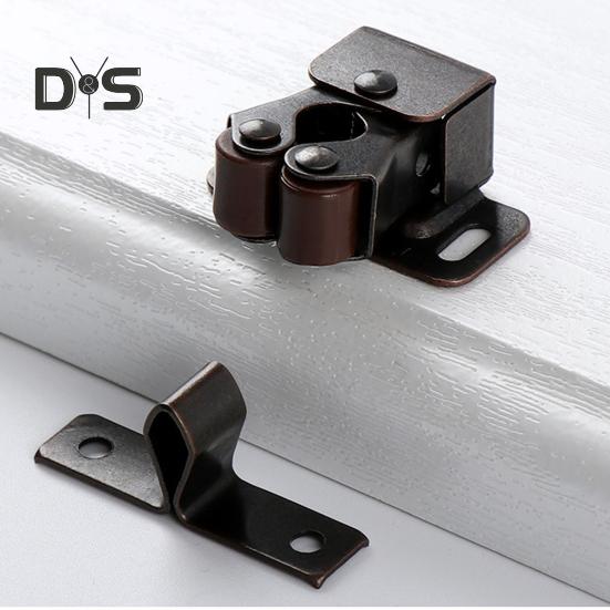 1 Set Cabinet Door Lock Built-in Spring Rustproof Electroplated Adjustable Easy Installation Multipurpose Iron Cabinet Latch Cupboard Door Lock