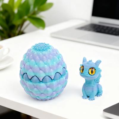 Figurka Jaja Smoka Drukowana w 3D Mini Statuetka Jaja Smoka Miniaturowe Jajo Smoka ze Smokiem w Środku Ozdoba Dekoracyjna na Biurko