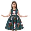 Children's Christmas Dress Cartoon Print Bow Dress Christmas Performance Sparkling Kids Birthday Dress Elegant Soft Party Dress Ball Gown for Girls