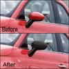 For Fiat 500 2007 2008 2009 2010 2011 2012- Car Rearview Side Mirror Cover Wing Cap Exterior Door Housing Shell Trim Sticker