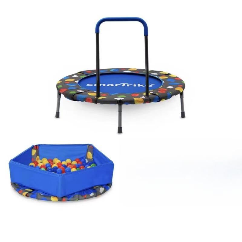 WEZHO Indoor Kids Trampoline with Handrail
