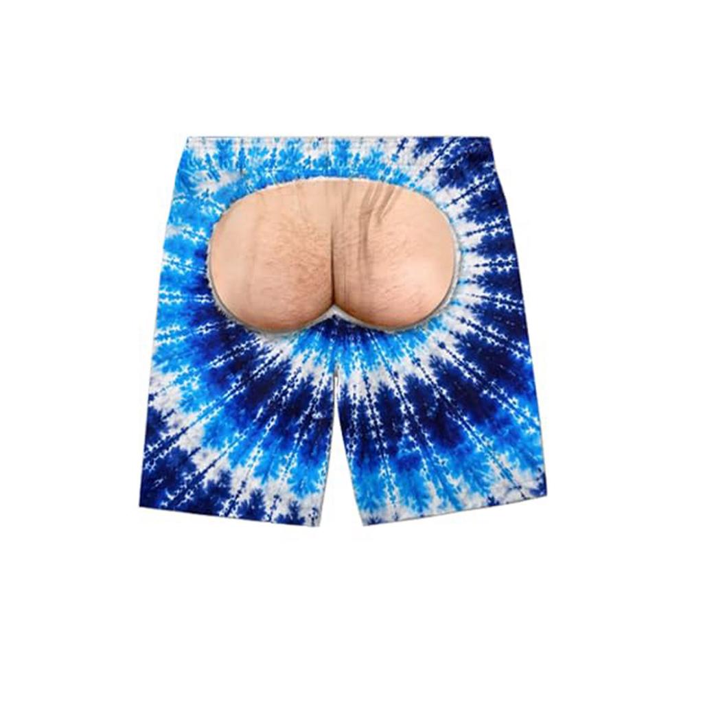 Men's Funny Print Elastic Waist Swim Trunks Beach Shorts for Pool and Beach