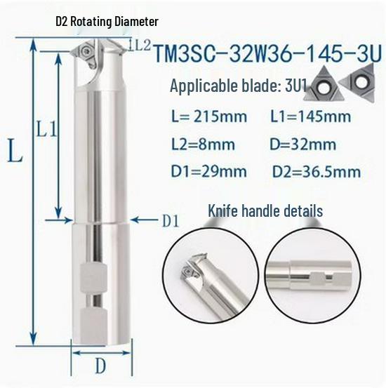 Deep Hole Internal Thread Milling Cutter with Coolant, Imperial/Metric Shank, US 11UI/16UI