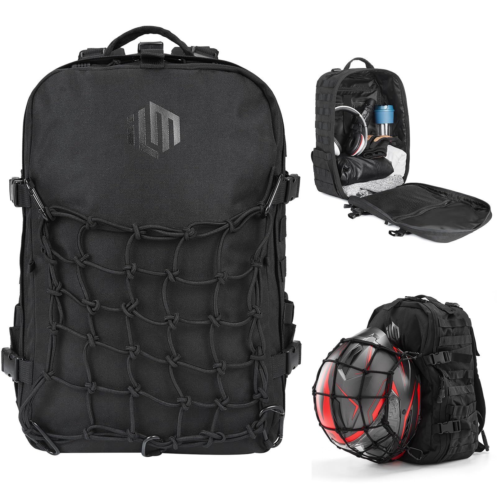 

Мотоциклетный шлем для баскетбола, мотоциклетный велоспорт, 30 л, большой контейнер для хранения баскетбольной сумки на все лицо [ILM], рюкзак, сумка, рюкзак, сумка, емкость, чёрный