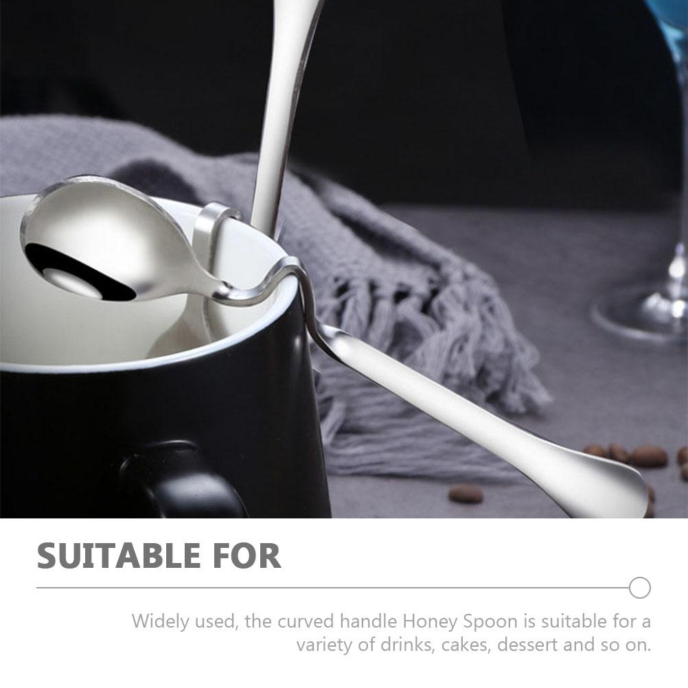 4 Pcs S-shaped Coffee Spoon Dinner Seasoning Dessert Spoons Stirring Stainless Steel