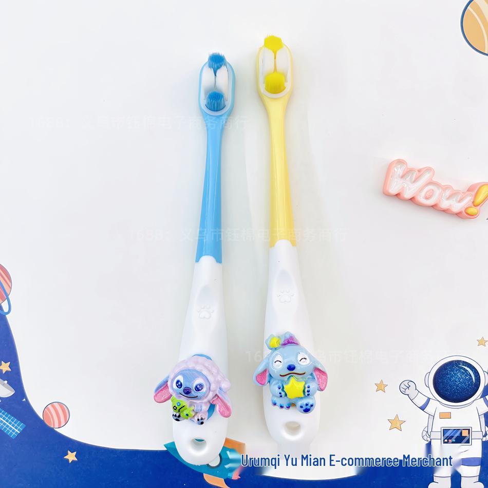 Cepillo de dientes infantil con forma de Stitch para edades de 3 a 12 años, Cerdas suaves, Protección avanzada de encías y dientes, Cabeza pequeña.