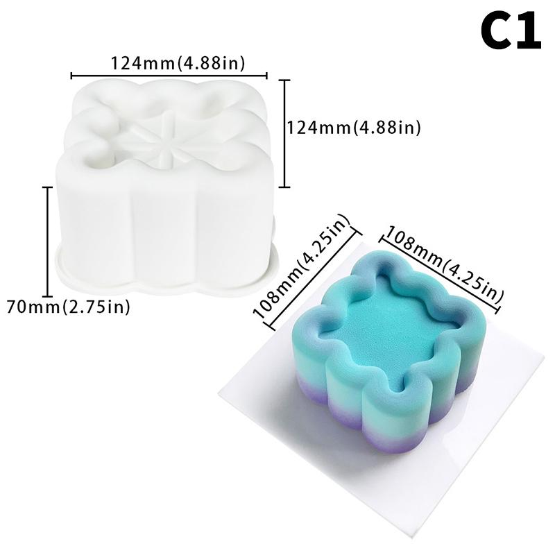 Heart Star Square Cake Silicone Mold Chocolate Mousse Mould Soap Candle Mold Gypsum Making Moulds Kitchen Bakeware