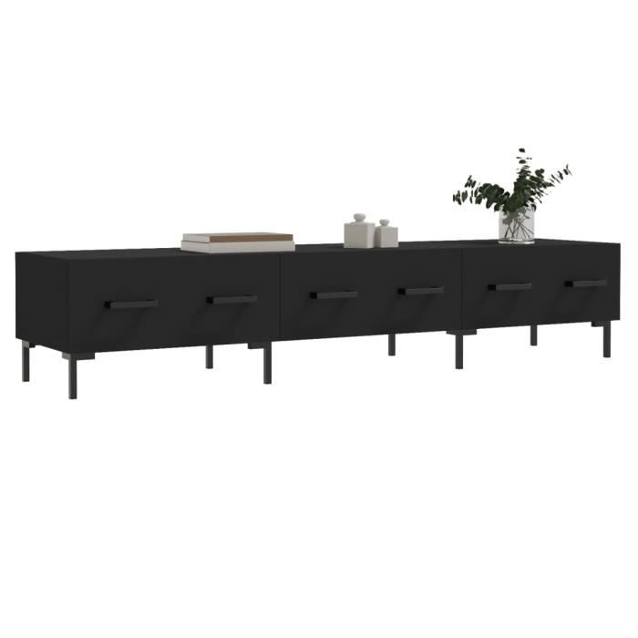 VidaXL Meuble TV noir 150x36x30 cm bois d'ingénierie 829157