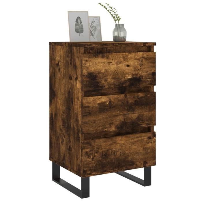 VidaXL Tables de chevet 2 pcs chêne fumé 40x35x69 cm bois ingénierie 826951
