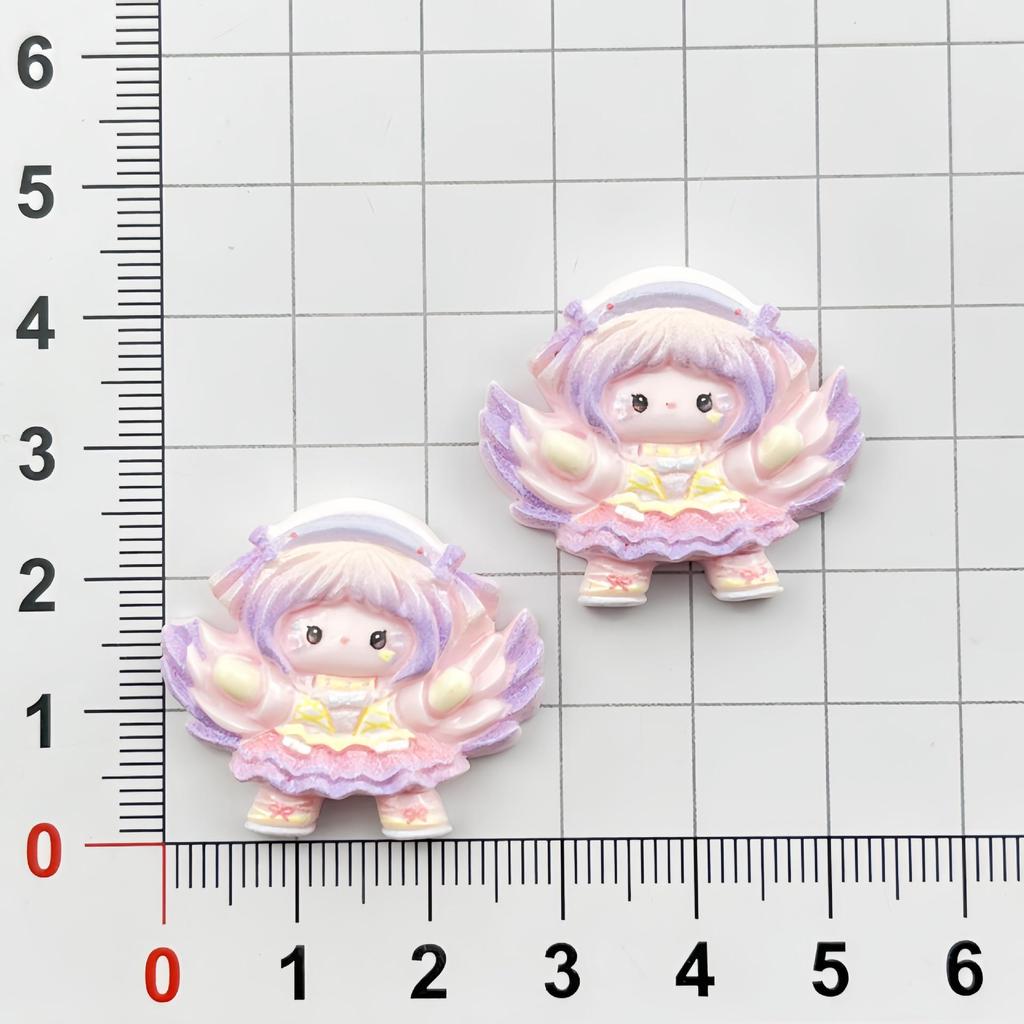 Cartoon Angel Girl Resin Accessories: DIY Hair Clips, Phone Cases, Magnets, Keychains, Ornaments